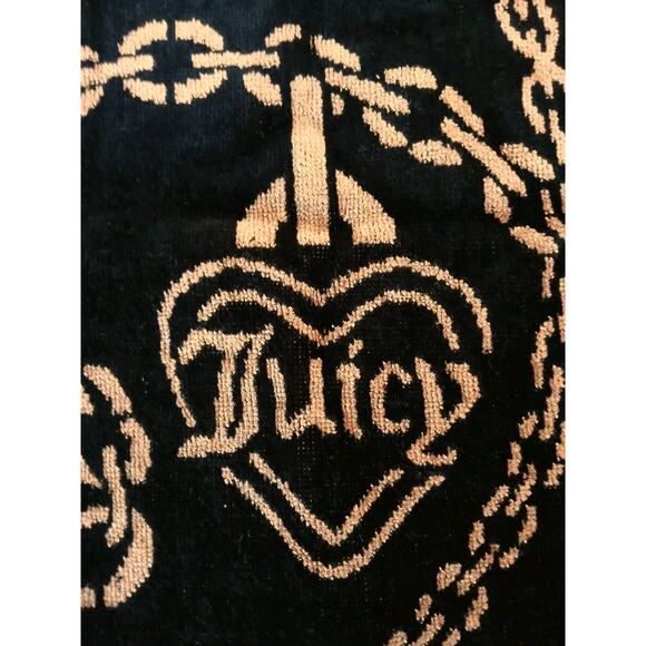 NEW Juicy Couture LARGE Bath Beach Towel Luxe Equestrian Gold Chains Regency Spa - Picture 3 of 14
